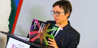 Yolanda Huergo ojeando el programa electoral