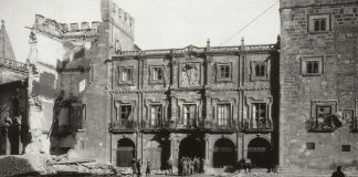 Imagen del palacio Revillagigedo en la Guerra Civil
