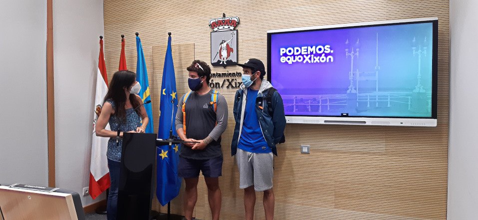 Laura Tuero, Rubén Álvarez y Ángel Ferrera, en la rueda de prensa sobre Salvamento